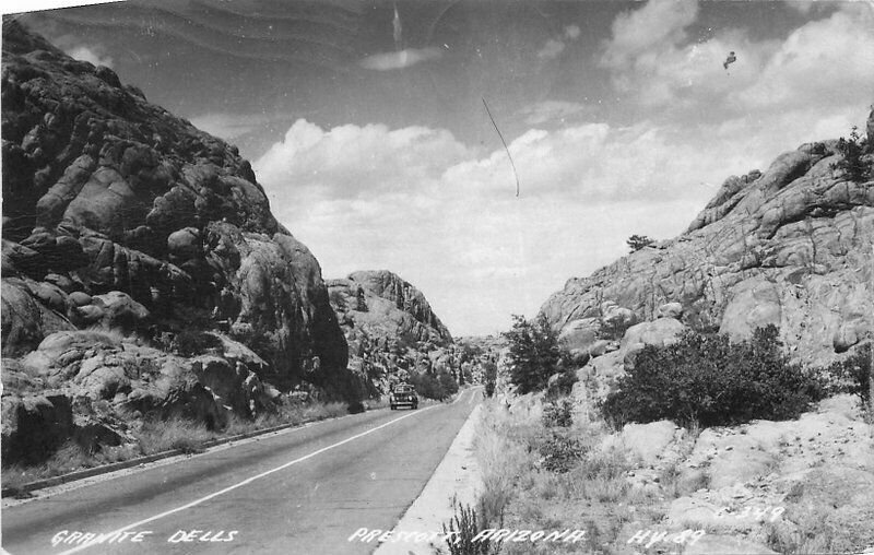 Auto Granite Dells Prescott Arizona 1949 RPPC Photo #C-349 Postcard 7501 