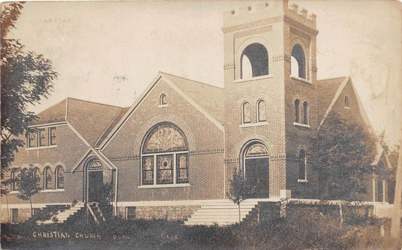 B31/ Blackwell Oklahoma Ok Real Photo RPPC Postcard Christian Church c1910