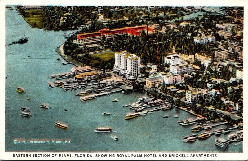 Florida Miami Eastern Section Showing Royal Palm Hotel & Brickell Apartments ...