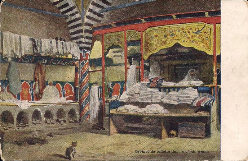 Arab Culture, Hammam, Turkish Bath, Beautiful interior, ca. 1910 Middle East