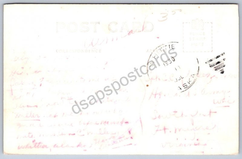 K49/ Whittier Alaska RPPC Postcard c1940s Birdseye Mountains 488