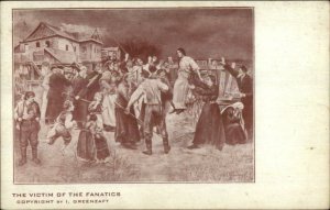 Russian Witch Burning Victim of Fanatics Social History c1910 Postcard G19