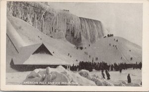 American Fall and Ice Mountain Niagara Falls NY Unused Litho Postcard E94