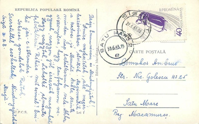 carte postala Romania Sighet Gradina Morii Raul Iza