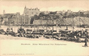 Sweden Stockholm Söder Mälarstrand fran Riddarholmen Vintage Postcard 07.82