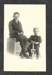 Vintage Photo Postcard Children Kenneth & Willard Barton!