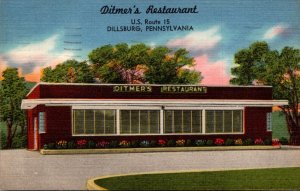 Pennsylvania Dillsburg Ditmer's Restaurant 1957