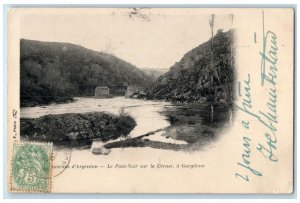 1903 Argenton Black Bridge On The Creuse at Gargilesse France Postcard