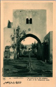 Morocco Casablanca A Gate of the Indigenous Town Vintage Postcard C022