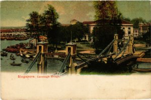 PC CPA SINGAPORE, CAVENAGH BRIDGE, Vintage Postcard (b18657)