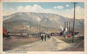 Pittsmont Mine Mining Butte Montana 1920c postcard