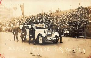 Kansas City MO Shrine Parade Old Car License Plate 1924 Real Photo Postcard