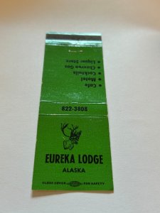 Vintage Matchbook Cover Eureka Lodge Alaska MB187