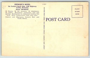 Stewart's Motel & Restaurant   Corbin  Kentucky  Postcard