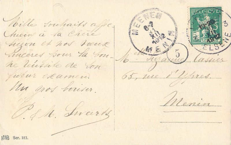 B502 Humanized birds New Year greetings postcard France 1912