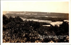 RPPC WV, PA and MD From Top of Town Hill U.S. 40 Vintage Postcard F79