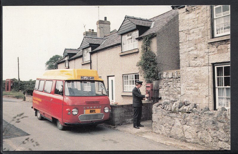 Wales Postcard - Rhyl - Meriadog Postbus at Groesffordd Mali Post Office  RS3926