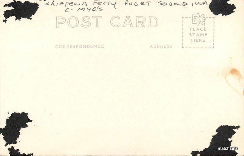 C-1940s Chippewa Ferry PUGET SOUND WASHINGTON RPPC postcard 3620