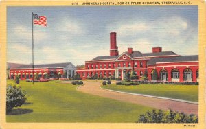 Greenville South Carolina 1940s Postcard Shriners Hospital for Crippled Children