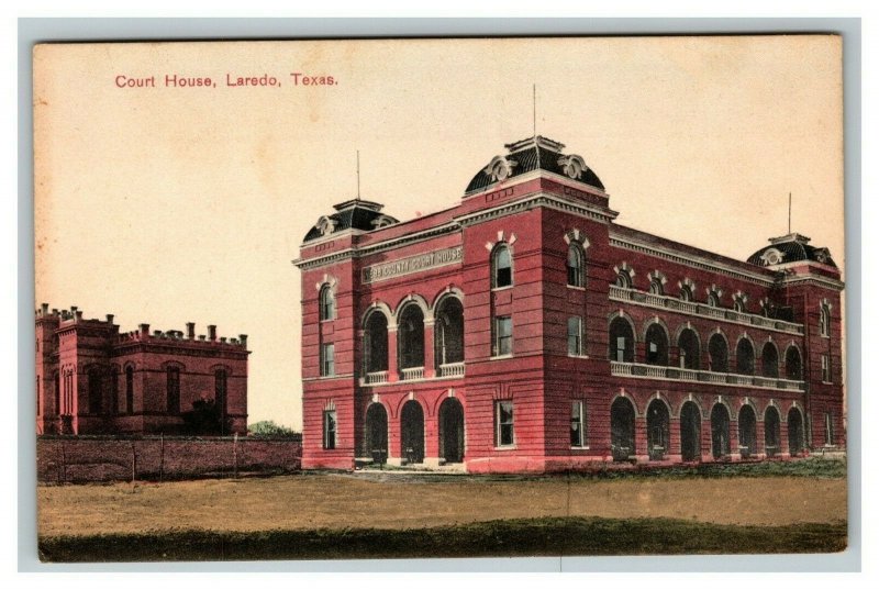 Vintage 1900's A.M. Simon Pre Linen Postcard Courthouse Laredo Texas