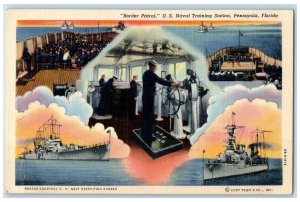 c1940's Border Patrol US Naval Training Station Pensacola Florida FL Postcard