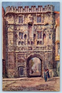 1910 Canterbury Kent Tuck Oilette 8934 Postcard Christ Church Charles Flower