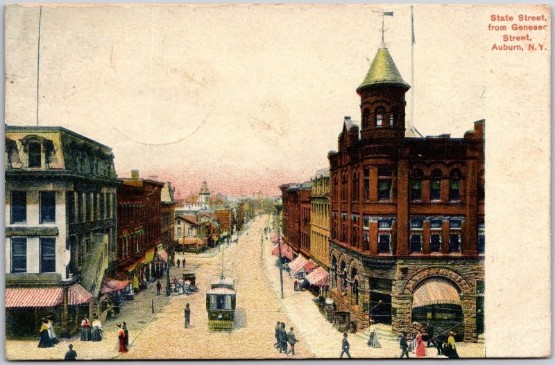 1907 State Street From Genesis Street Auburn New York NY Posted Postcard