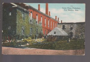 Fort Madison IOWA 1910 GREENHOUSE Nursery INTERIOR PRISON Penitentiary IA