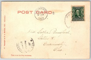 Gibraltar 1907 Postcard Trees With School Or Church