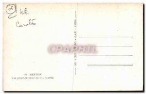 Old Postcard Menton Vue Generale Cape Jack Martin