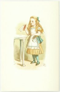 Alice in Wonderland Drink Me Bottle and Key Postcard #2 by John Tenniel