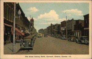 Cornwall Ontario ONT Pitt Street Classic Cars Vintage Postcard