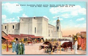 Old Mission Guadalupe Ciudad Juarez Mexico UNP DB Postcard K8