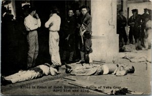 Postcard Mexico Vera Cruz Men Killed in Front of Hotel Diligencias 1914 M51