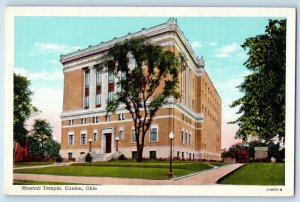 c1940 Canton Ohio OH Vintage Postcard Masonic Temple Building Exterior View