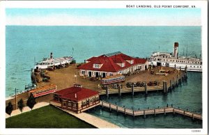 Old Point Comfort Virginia Boat Landing Birdseye View Antique Postcard KJ5