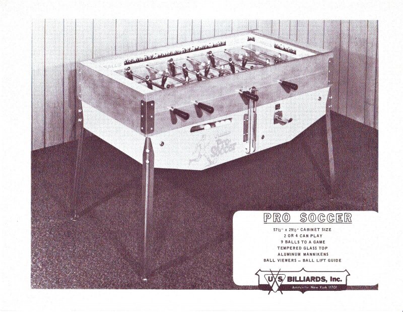 Pro Soccer Foosball Arcade Game Flyer Vintage Original Promo 8.5 x 11 