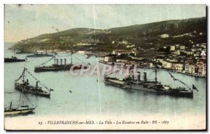 Old Postcard Villefranche Sur Mer La Ville Wings in Rade