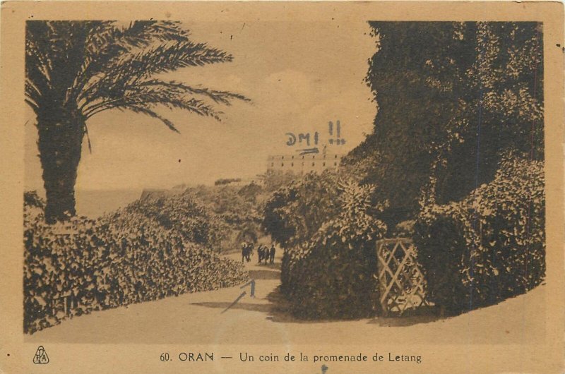 Postcard Algeria Oran Letang promenade partial view