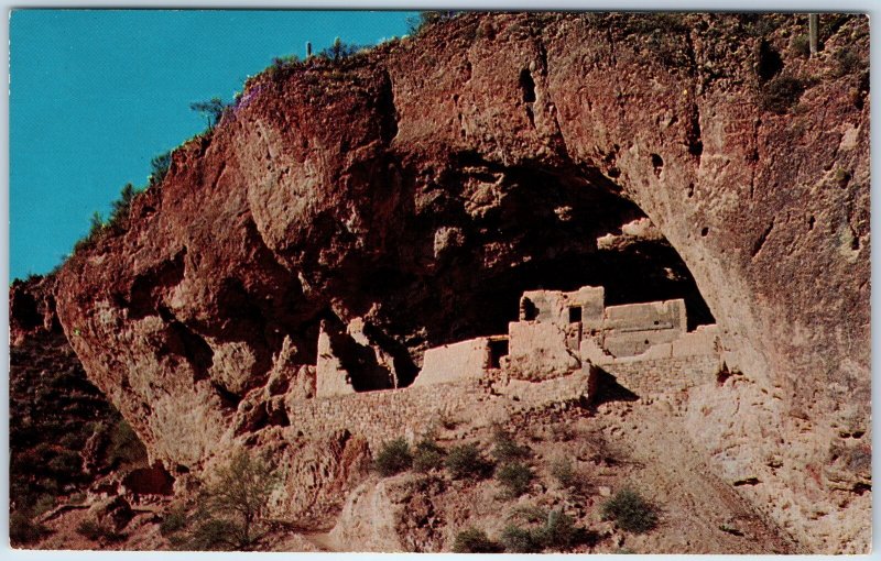 c1960s Apache Trail, AZ Cliff Dwelling Chrome Postcard Native Ruins A103
