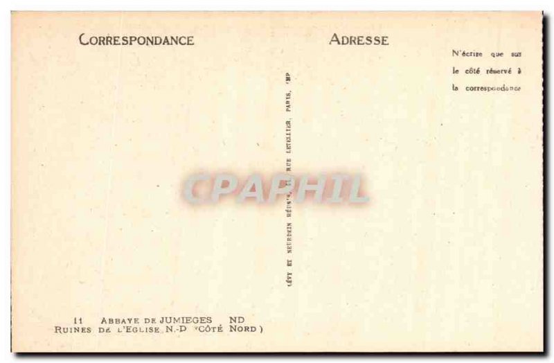 Old Postcard Jumieges Abbey Ruins Of The Church Of ND