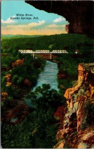 White River Eureka Springs Arkansas Linen Postcard