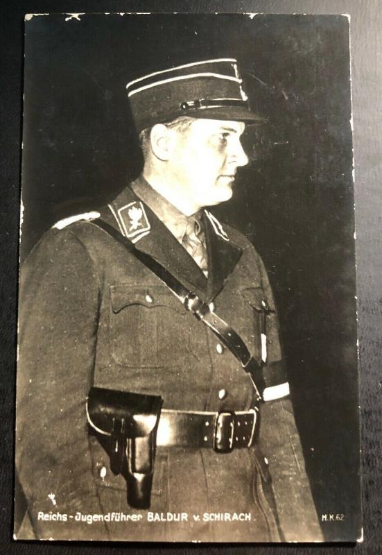 Mint Germany Postcard RPPC Baldur Von Schirach Portrait National Youth Leader B