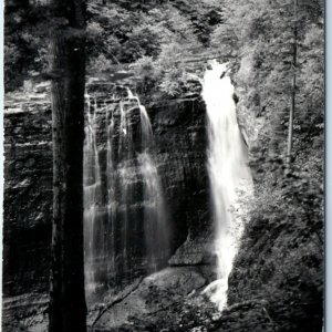 c1940s Munising, Mich Scenic RPPC Miner's Falls Waterfall Real Photo PC Vtg A132