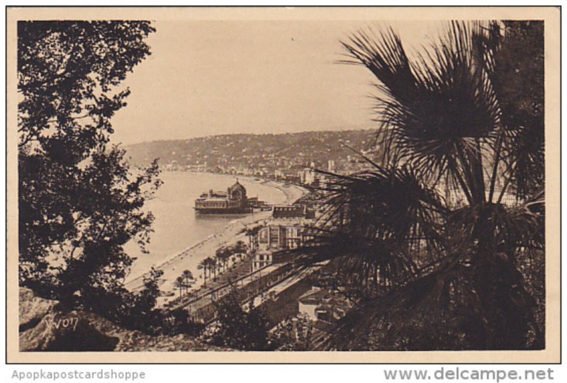 France Nice Vue panoramique prise de la Cascade du Chateau 1937