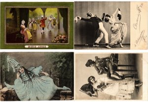 DANCING DANCE, 65 Vintage Postcards Mostly pre-1940 (L6220)