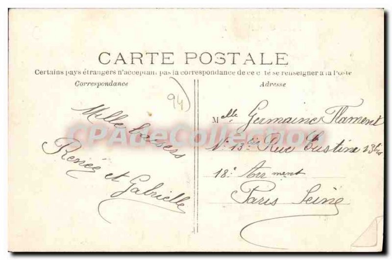 Old Postcard The Banks of the Marne Part raft