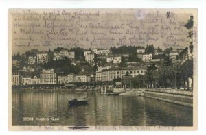 Switzerland - Lake Lugano. Lugano Port  RPPC  (creases, writing on front)