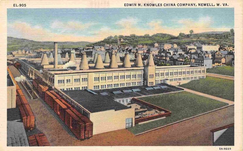 Edwin M Knowles China Company Newell West Virginia linen postcard
