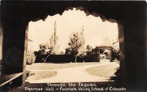 H96/ Colorado Springs RPPC Postcard c1940 Zaguan Fountain Valley School 130